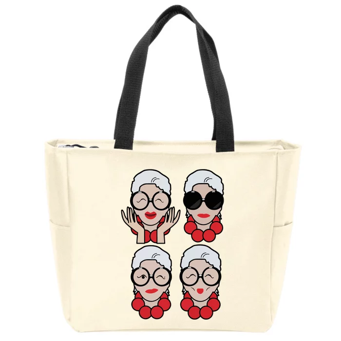 Iris Apfel Iris Apfel Zip Tote Bag