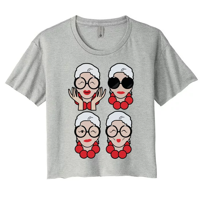 Iris Apfel Iris Apfel Women's Crop Top Tee