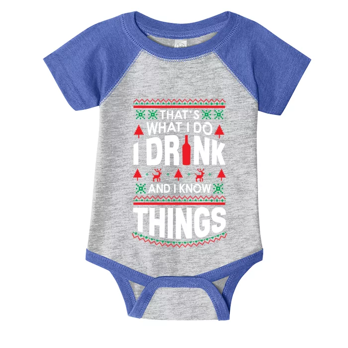 I And I Know Things Party Lover Ugly Christmas Sweater Gift Infant Baby Jersey Bodysuit