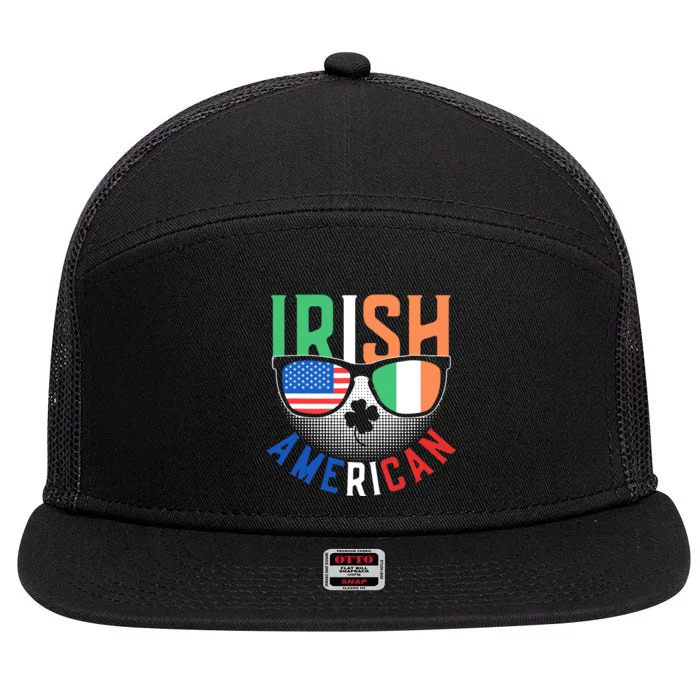 Irish American Ireland Family Roots Us Usa America St 7 Panel Mesh Trucker Snapback Hat