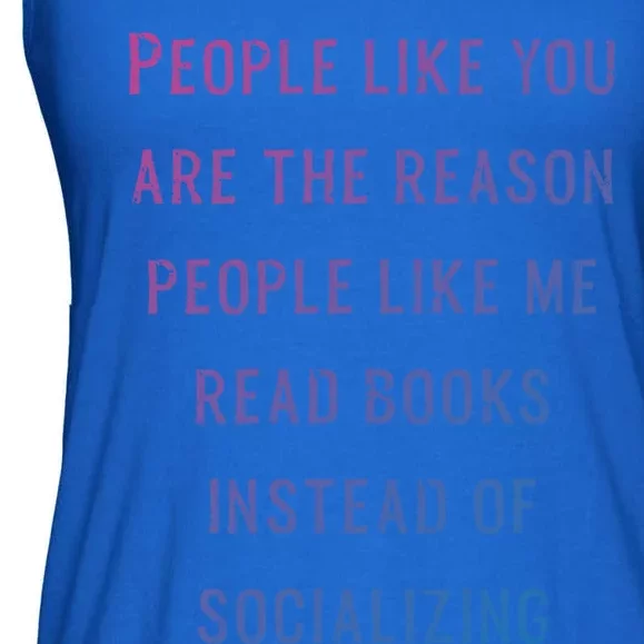 Introvert Antisocial Id Rather Be Reading Gift Ladies Essential Flowy Tank