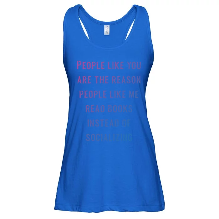 Introvert Antisocial Id Rather Be Reading Gift Ladies Essential Flowy Tank