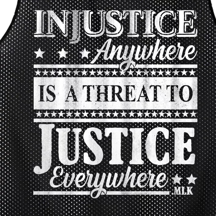 Injustice Anywhere Is A Threat To Justice Everywhere MLK Mesh Reversible Basketball Jersey Tank