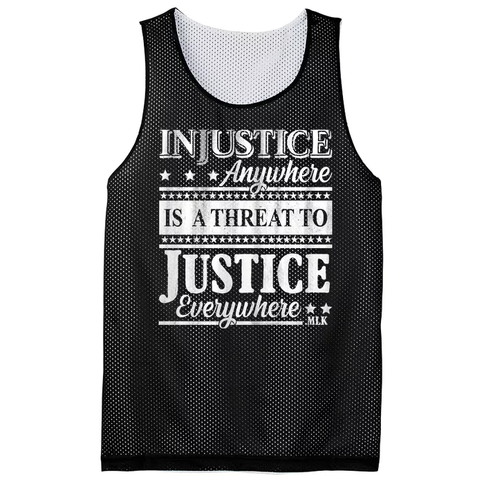 Injustice Anywhere Is A Threat To Justice Everywhere MLK Mesh Reversible Basketball Jersey Tank