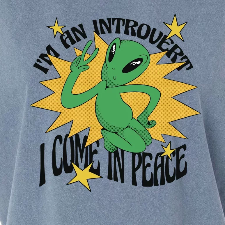 I'm An Introvert I Come In Peace Alien Garment-Dyed Women's Muscle Tee