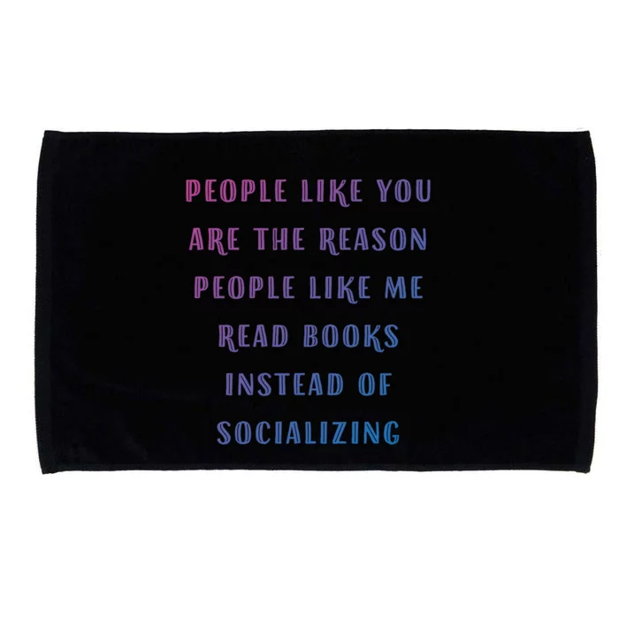 Introvert Antisocial Id Rather Be Reading Gift Microfiber Hand Towel