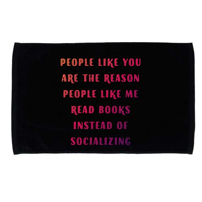 Introvert Antisocial Id Rather Be Reading Gift Microfiber Hand Towel