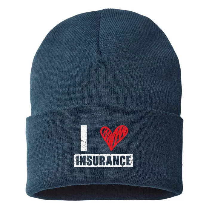 Insurance Agent I Love Financial Advisor Finance Organizer Sustainable Knit Beanie