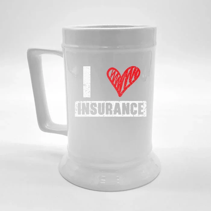 Insurance Agent I Love Financial Advisor Finance Organizer Front & Back Beer Stein