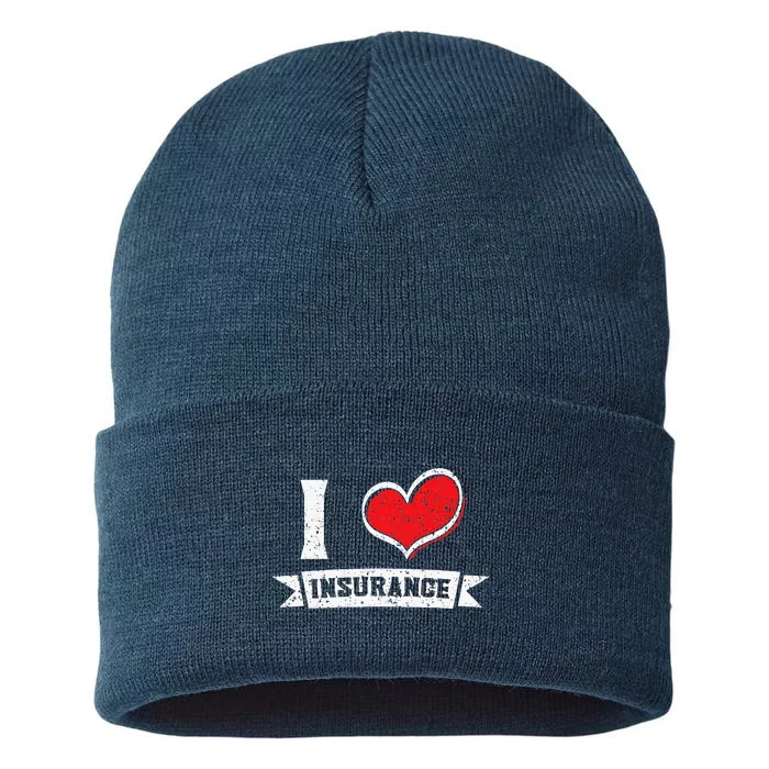 Insurance Agent I Love Financial Advisor Finance Organizer Sustainable Knit Beanie