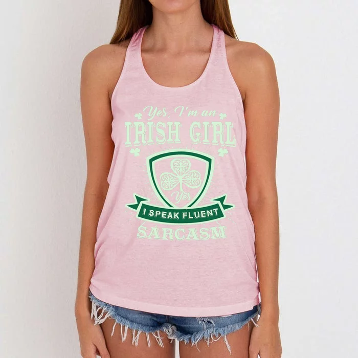 I'm An Irish Girl, Perfect Funny St Patrick's Day Girl Women's Knotted Racerback Tank