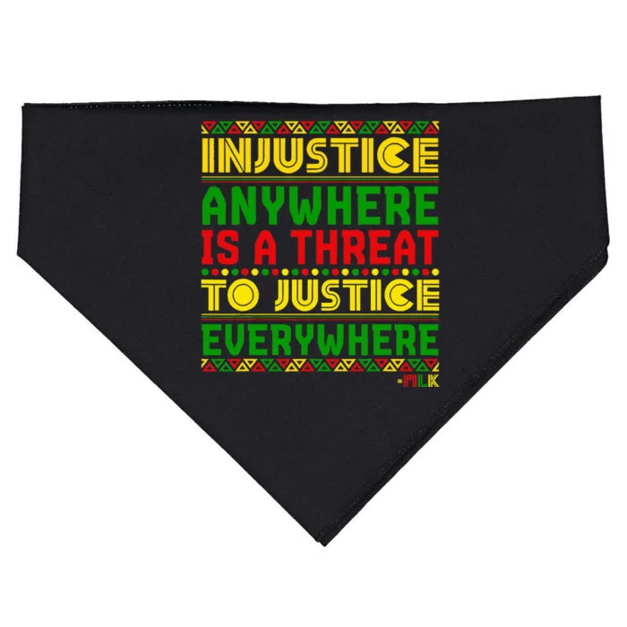 Injustice Anywhere Is A Threat To Justice Everywhere Mlk USA-Made Doggie Bandana