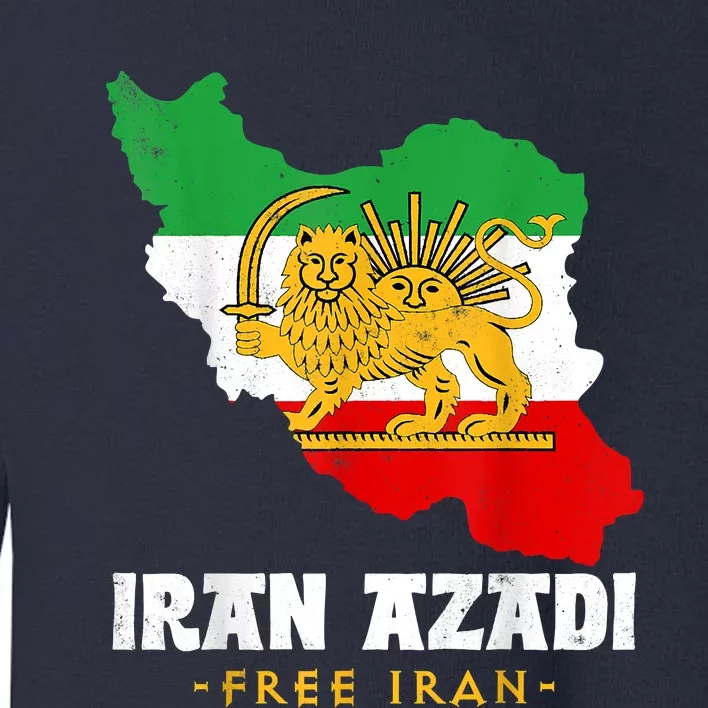 IRAN AZADI Iran Flag Map Lion Sun Sword Free Iran Revolution Toddler Sweatshirt