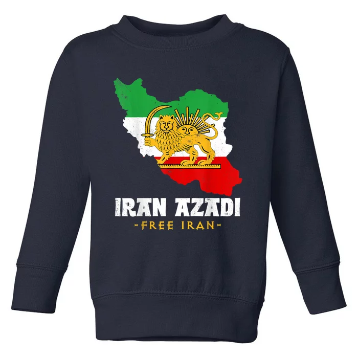 IRAN AZADI Iran Flag Map Lion Sun Sword Free Iran Revolution Toddler Sweatshirt