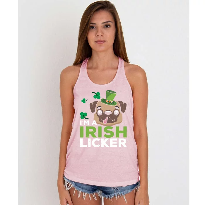 I'm A Irish Licker Dog Lover Puppy Owner Saint Patricks Day Gift Women's Knotted Racerback Tank