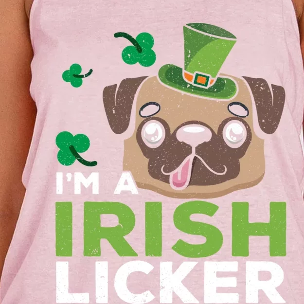 I'm A Irish Licker Dog Lover Puppy Owner Saint Patricks Day Gift Women's Knotted Racerback Tank