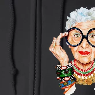 Iris Apfel Full Zip Hoodie