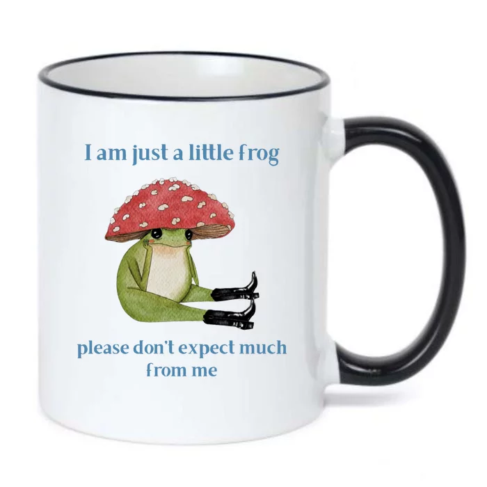 I Am Just A Little Frog Dont Expect Much Cute Cartoon Black Color Changing Mug