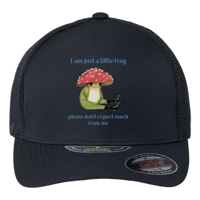 I Am Just A Little Frog Dont Expect Much Cute Cartoon Flexfit Unipanel Trucker Cap