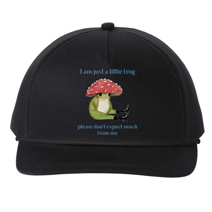 I Am Just A Little Frog Dont Expect Much Cute Cartoon Snapback Five-Panel Rope Hat