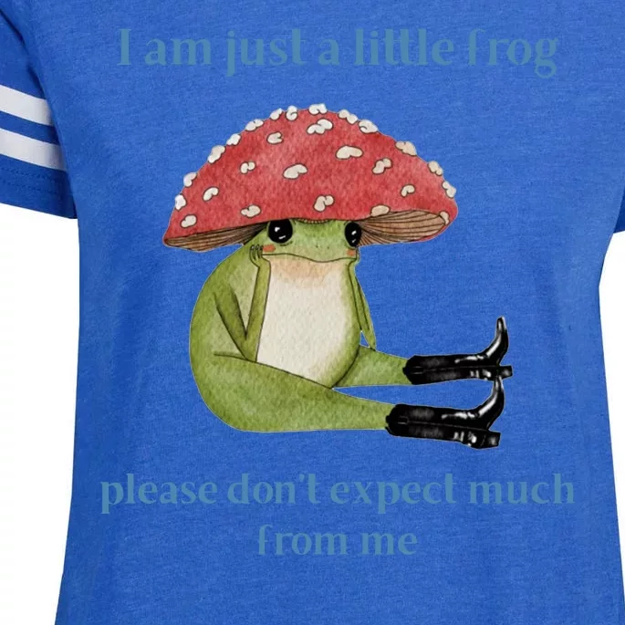 I Am Just A Little Frog Dont Expect Much Cute Cartoon Enza Ladies Jersey Football T-Shirt