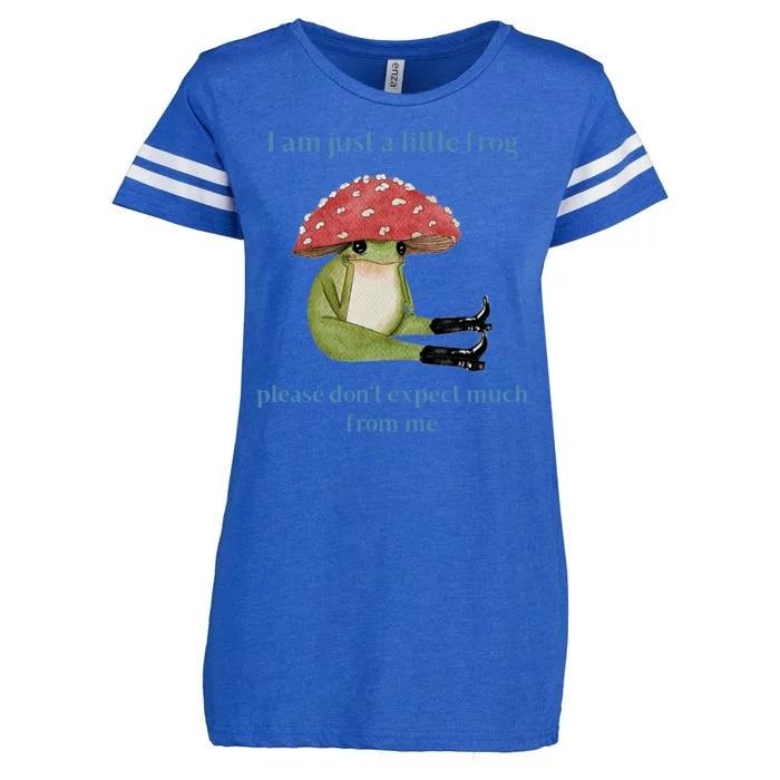 I Am Just A Little Frog Dont Expect Much Cute Cartoon Enza Ladies Jersey Football T-Shirt