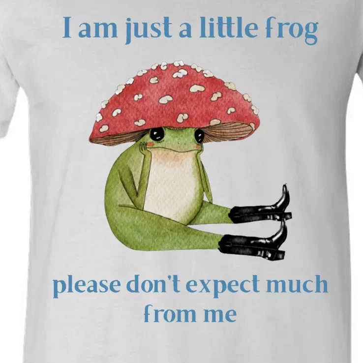 I Am Just A Little Frog Dont Expect Much Cute Cartoon V-Neck T-Shirt