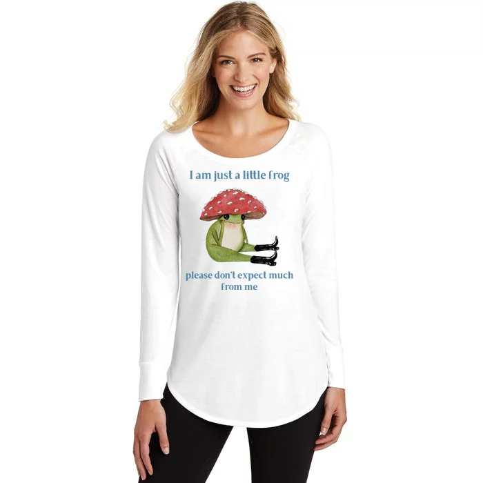 I Am Just A Little Frog Dont Expect Much Cute Cartoon Women's Perfect Tri Tunic Long Sleeve Shirt