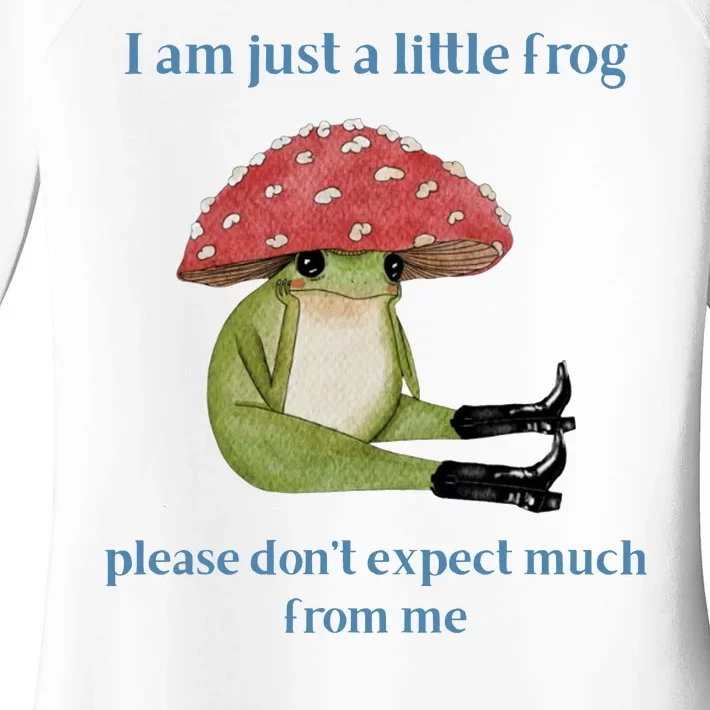 I Am Just A Little Frog Dont Expect Much Cute Cartoon Women's Perfect Tri Tunic Long Sleeve Shirt