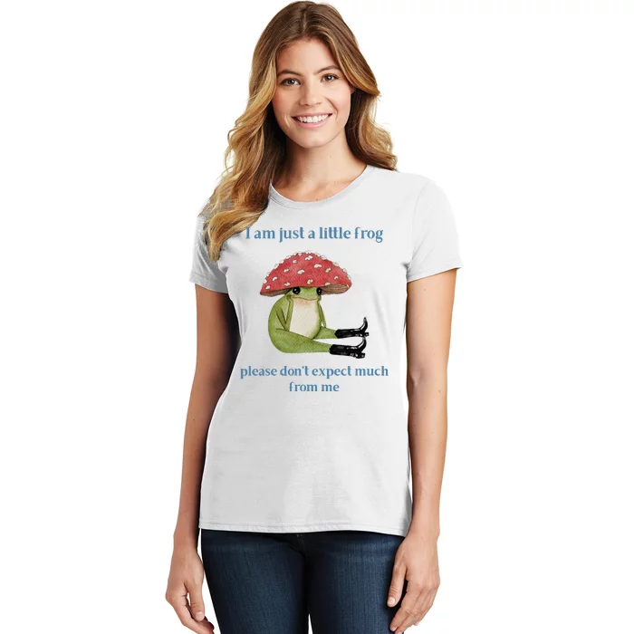 I Am Just A Little Frog Dont Expect Much Cute Cartoon Women's T-Shirt