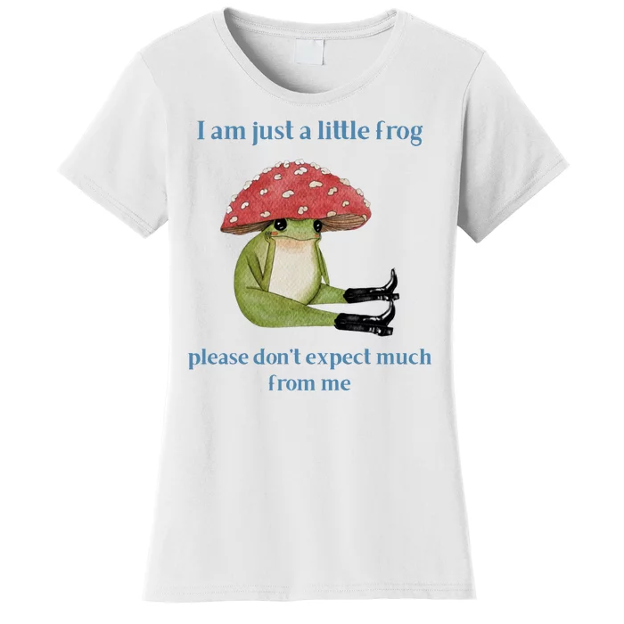 I Am Just A Little Frog Dont Expect Much Cute Cartoon Women's T-Shirt