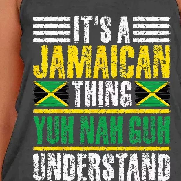 Its A Jamaican Thing Yuh Nah Guh Understand Funny Jamaica Women's Knotted Racerback Tank