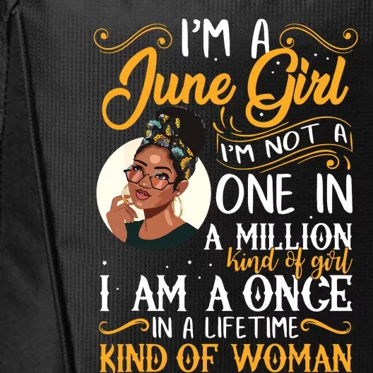 Im A June Girl Black Women Gemini City Backpack