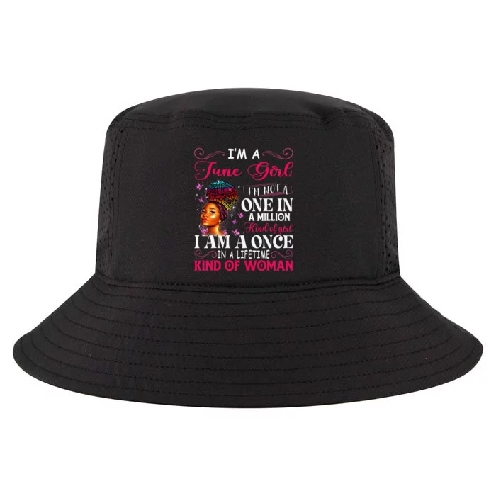 I'm A June Birthday African American Black Wo Cool Comfort Performance Bucket Hat