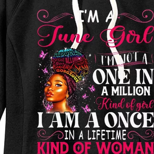 I'm A June Birthday African American Black Wo Women's Fleece Hoodie