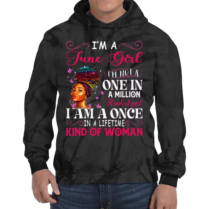 I'm A June Birthday African American Black Wo Tie Dye Hoodie