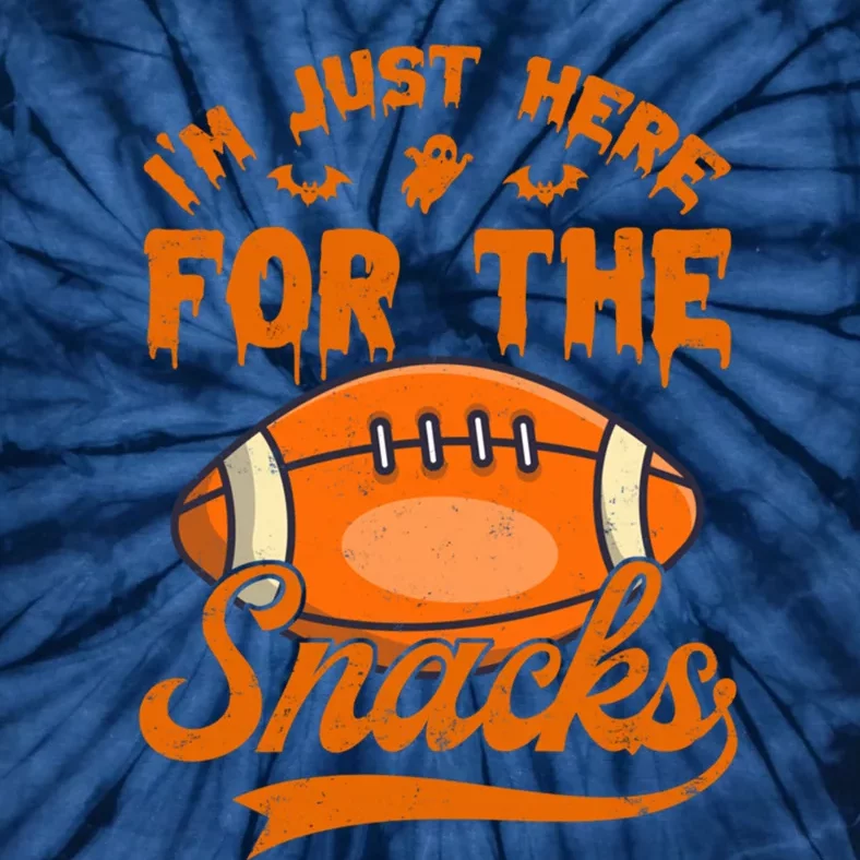 I Am Just Here For The Snacks Funny Football Lovers Halloween Tie-Dye T-Shirt