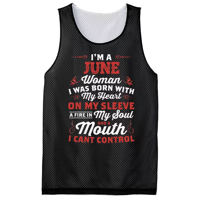 I'm A June Wo Queen Born In June Mesh Reversible Basketball Jersey Tank