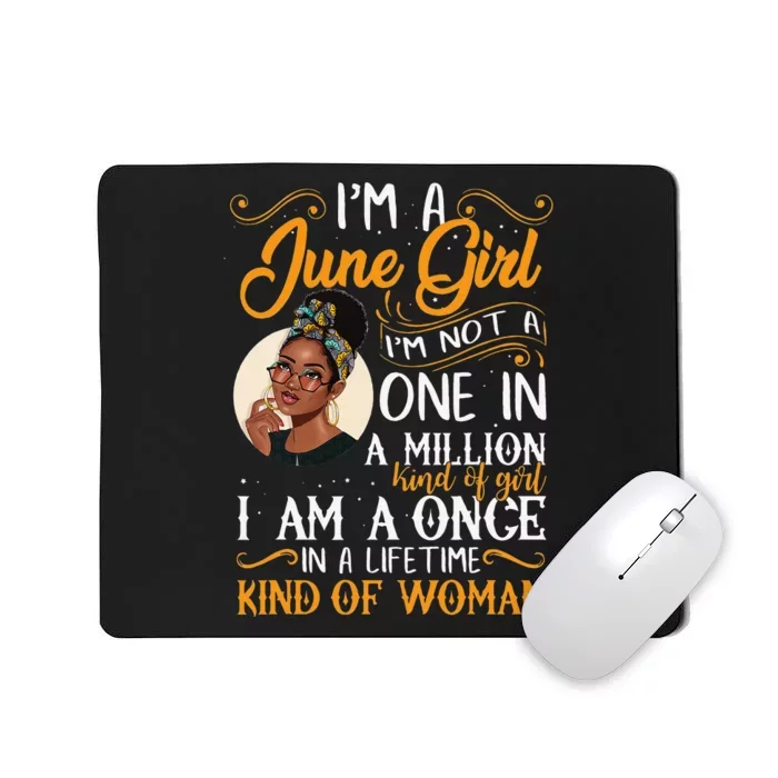 I'm A June Black Wo Gemini Mousepad