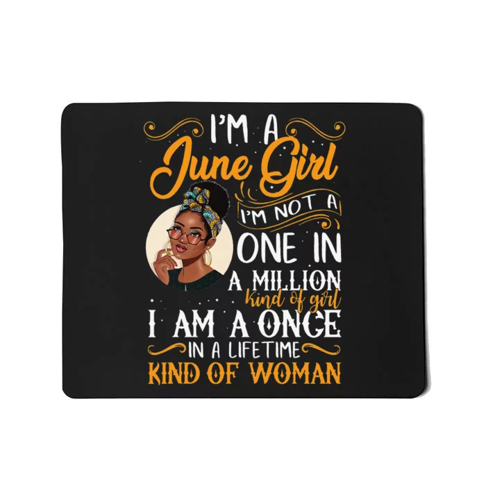 I'm A June Black Wo Gemini Mousepad