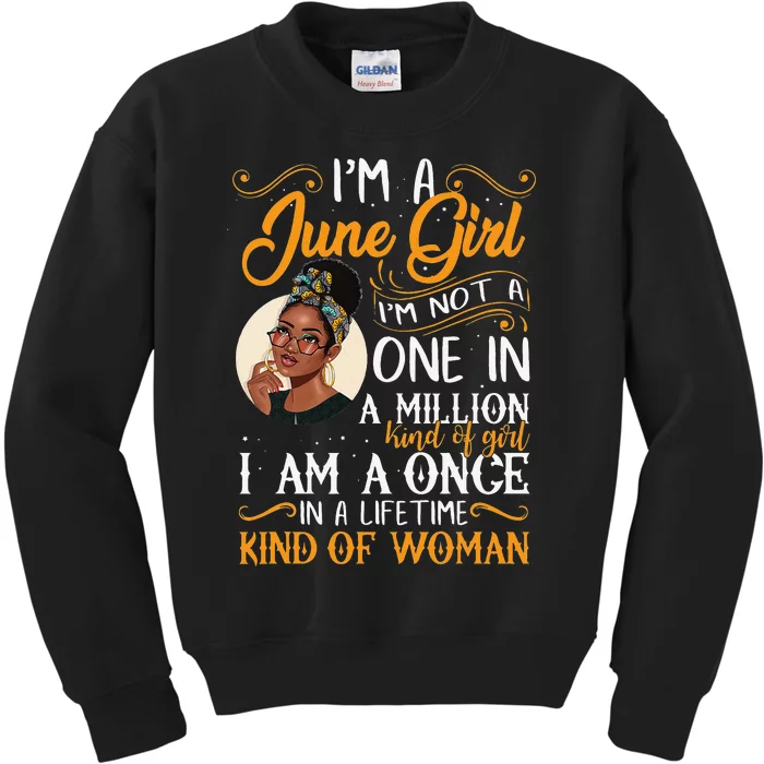 I'm A June Black Wo Gemini Kids Sweatshirt