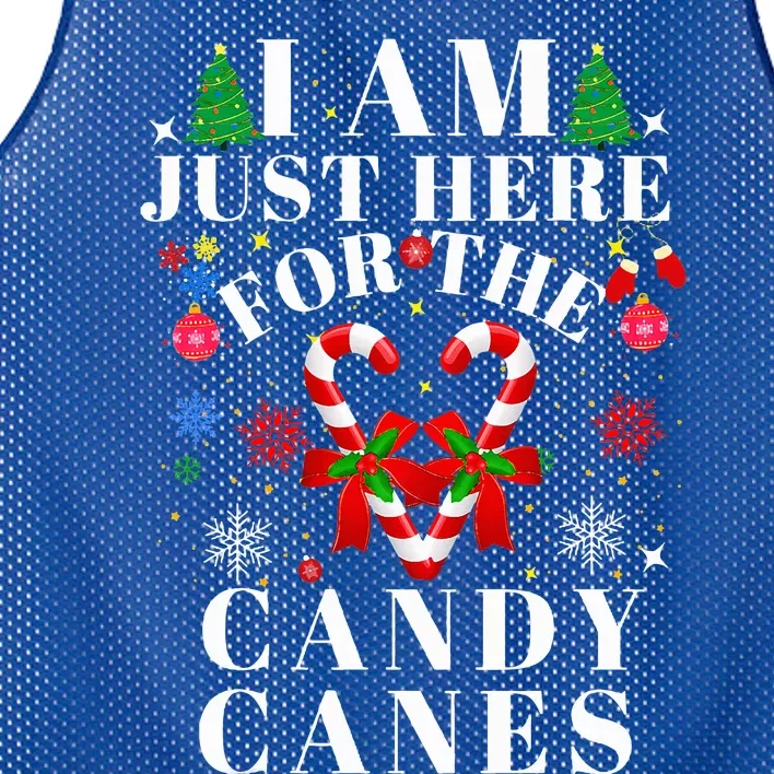 I Am Just Here For The Candy Canes Mesh Reversible Basketball Jersey Tank