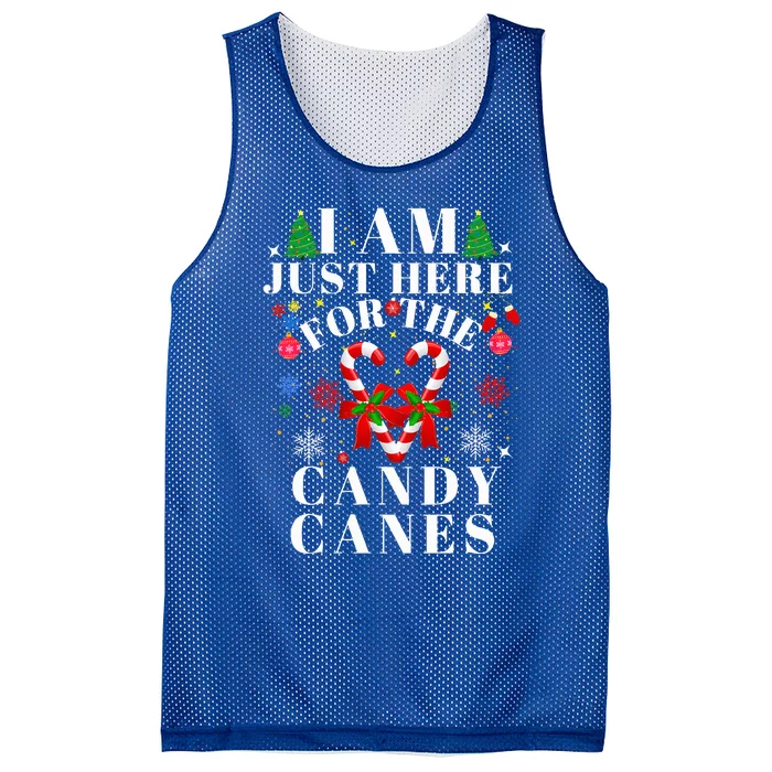 I Am Just Here For The Candy Canes Mesh Reversible Basketball Jersey Tank