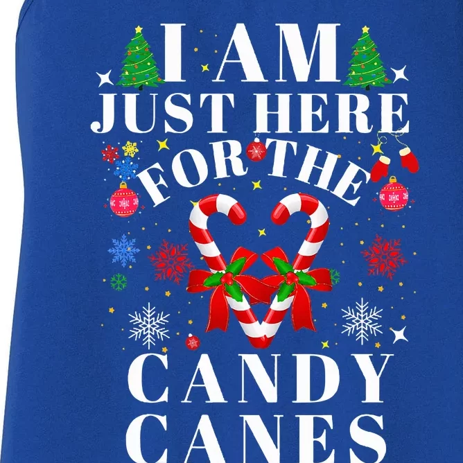 I Am Just Here For The Candy Canes Women's Racerback Tank