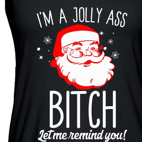 I'm A Jolly Ass Bitch Funny Offensive Xmas Rude Santa Ladies Essential Flowy Tank