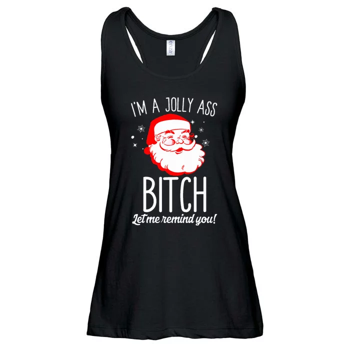 I'm A Jolly Ass Bitch Funny Offensive Xmas Rude Santa Ladies Essential Flowy Tank