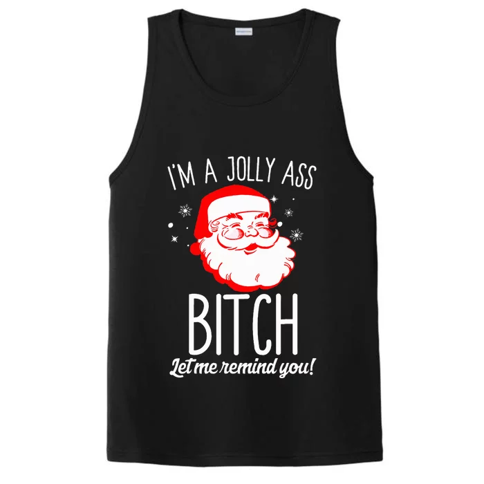 I'm A Jolly Ass Bitch Funny Offensive Xmas Rude Santa Performance Tank