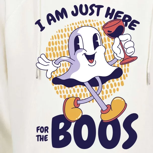 I Am Just Here For The Boos Ghost Womens Funnel Neck Pullover Hood