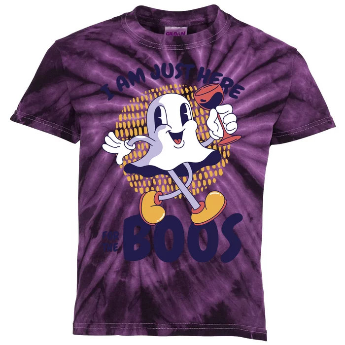 I Am Just Here For The Boos Ghost Kids Tie-Dye T-Shirt