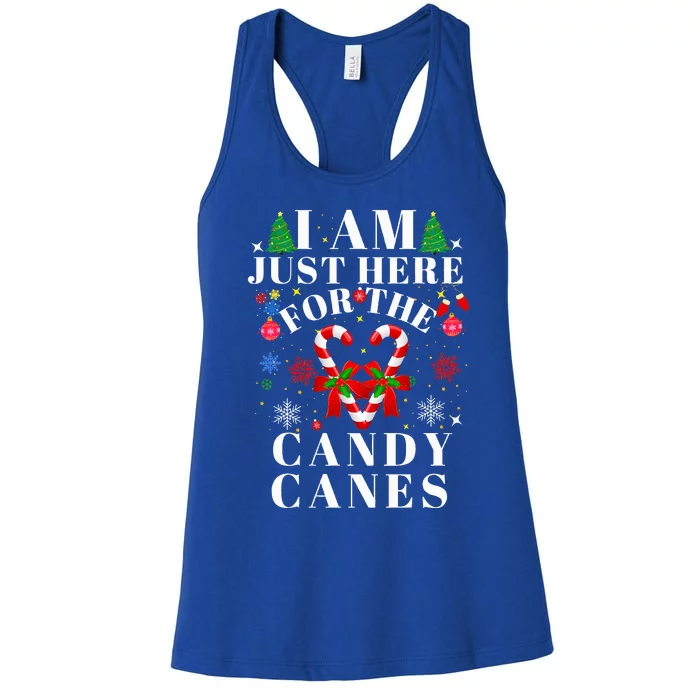 I Am Just Here For The Candy Canes Women's Racerback Tank